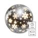 LED vianočná sklenená guľa – vločky, 12 cm, 3x AA, vnútorný, teplá biela, časovač 8592920122068
