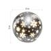 LED vianočná sklenená guľa – vločky, 12 cm, 3x AA, vnútorný, teplá biela, časovač 8592920122068