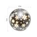 LED vianočná sklenená guľa – vločky, 12 cm, 3x AA, vnútorný, teplá biela, časovač 8592920122068