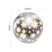 LED vianočná sklenená guľa – vločky, 12 cm, 3x AA, vnútorný, teplá biela, časovač 8592920122068