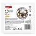 LED vianočná sklenená guľa – vločky, 12 cm, 3x AA, vnútorný, teplá biela, časovač 8592920122068