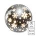 LED vianočná sklenená guľa – vločky, 12 cm, 3x AA, vnútorný, teplá biela, časovač 8592920122068