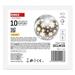 LED vianočná sklenená guľa – vločky, 12 cm, 3x AA, vnútorný, teplá biela, časovač 8592920122068