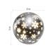LED vianočná sklenená guľa – vločky, 12 cm, 3x AA, vnútorný, teplá biela, časovač 8592920122068
