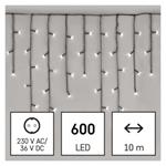 LED vianočné cencúle, 10 m, vonkajšie aj vnútorné, studená biela, programy 8592920095737