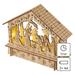 LED vianočný betlehem drevený, 15 cm, 2x AA, vnútorný, teplá biela, časovač 8592920122044
