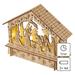 LED vianočný betlehem drevený, 15 cm, 2x AA, vnútorný, teplá biela, časovač 8592920122044