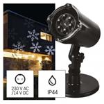 LED vianočný dekoratívny projektor – vločky, vonkajší aj vnútorný, biela 8592920094297