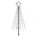 LED vianočný strom kovový, 180 cm, vonkajší aj vnútorný, teplá biela, časovač 8592920093450
