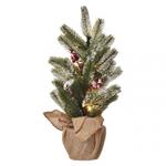 LED vianočný stromček zasnežený, 52 cm, 3x AA, vnútorný, teplá biela, časovač 8592920093474