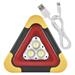LED výstražný trojuholník, dobíjateľný, COB LED + červená LED 8592920150276