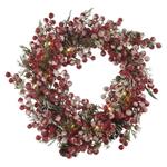 LED zdobený vianočný veniec – 38 cm, 3x AA, vnútorný, teplá biela, časovač 8592920111284