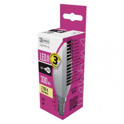 LED žiarovka Classic Candle 4W E14 teplá biela