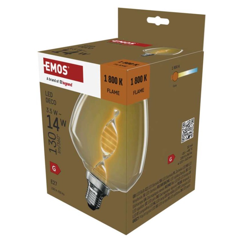 LED žiarovka DECO S123 / E27 / 3,5 W (14 W) / 130 lm / flame 8592920148624