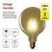 LED žiarovka Vintage G125 / E27 / 4,5 W (40 W) / 420 lm / Teplá biela 8592920133880