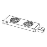 Legrand EvoLine ventilační deska s 2-ma ventilátory, 1U EC1U2V