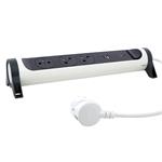 Legrand Predlžovačka Prémium 3x2P+T prepäťová ochrana USB A+C 1,5m kábel biela/tmavosivá 049416