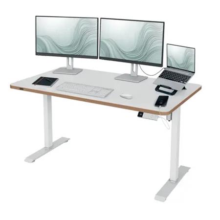 LEITZ Výškově nastavitelný elektrický ergonomický stůl Ergo bílý 140x80 cm + Leitz Ergo základna 67730001