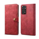 Lenuo Leather flipové pouzdro pro Xiaomi Redmi Note 11/11S, červená 348258