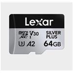 Lexar microSDXC Professional SILVER Plus UHS-I/U3/A2/4K R205/W100 (V30) 64GB LMSSIPL064G-BNANG