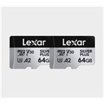 Lexar microSDXC Silver Plus 1066x UHS-I/U3/A2/4K R205/W100 (V30) 64GB - 2pack LMSSIPL064G-B2ANG