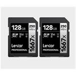 Lexar SDXC Pro 1667X UHS-II U3 R250/W120 (V60) 128G - 2pack LSD1667128G-B2NNG