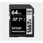 Lexar SDXC Pro 1667X UHS-II U3 R250/W120 (V60) 64GB LSD64GCB1667