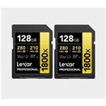 Lexar SDXC Pro 1800x U3 UHS-II R280/W210 (V60) 128GB - 2pack LSD1800128G-B2NNG