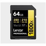 Lexar SDXC Pro 1800x U3 UHS-II R280/W210 (V60) 64GB LSD1800064G-BNNNG