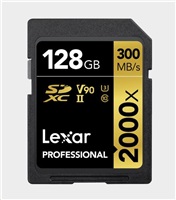 Lexar SDXC Pro 2000X UHS-II U3 R300/W260 (V90) 128GB LSD2000128G-BNNNG