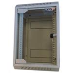 LEXI 10" nástěnný rozvaděč 9U, šířka 310mm, hloubka 260mm, skleněné dveře, svařovaná konstrukce, šedý LN9U-10-31/26