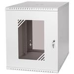 LEXI 19" nástěnný rozvaděč Basic 12U, šířka 520mm, hloubka 450mm, skleněné dveře, bez zad, šedý LX19-12U-450GG