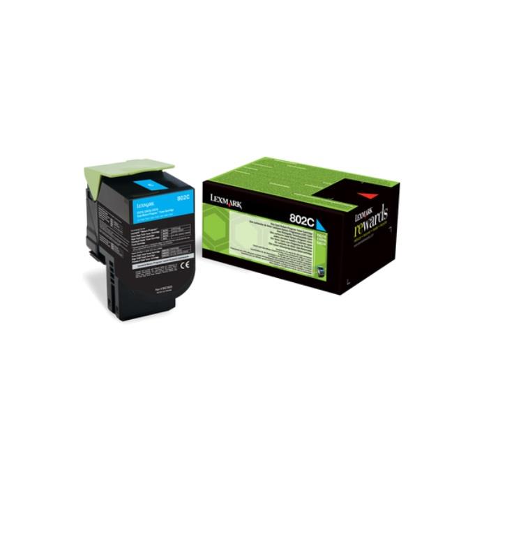 Lexmark 802C azurová tonerová kazeta,80C20C0