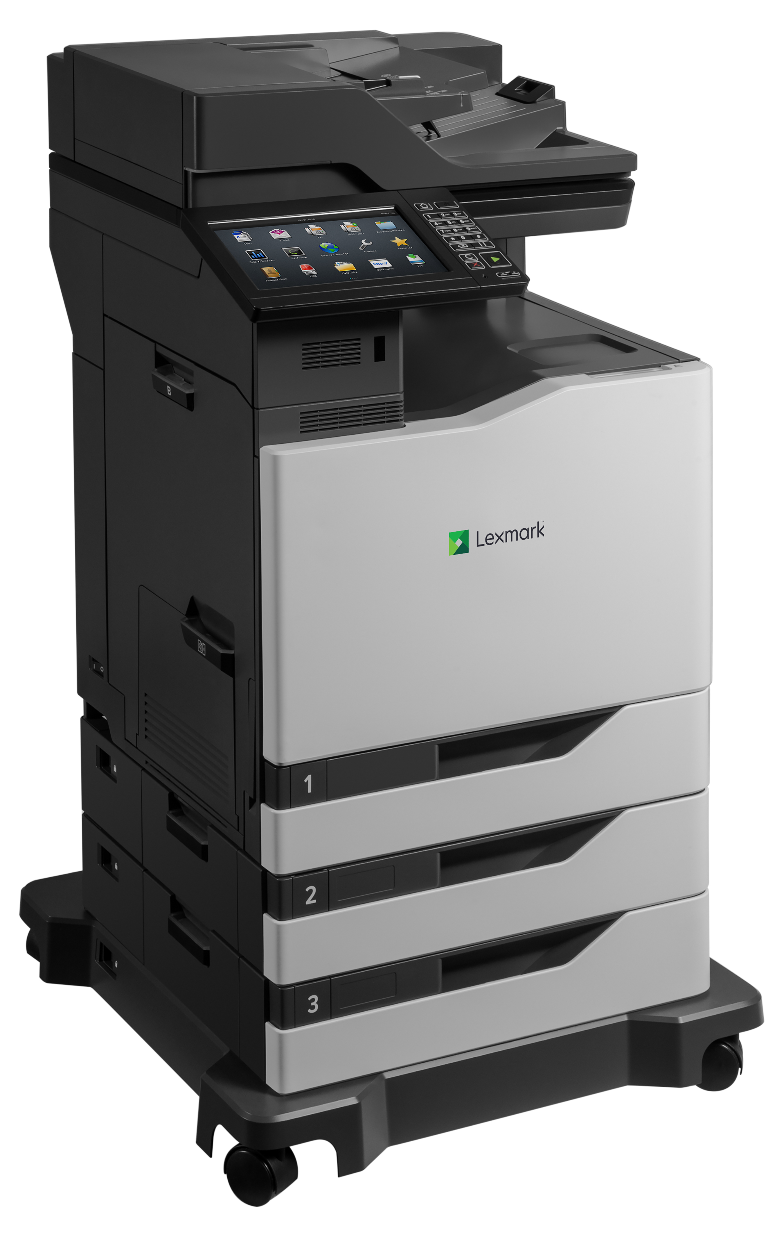 Lexmark CX825dte color laser MFP, 52/52ppm, síť, duplex, dotykový LCD, DADF, fax, HDD + 2x zásobník 42K0051