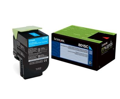 Lexmark originál toner 80C2SC0, cyan, 2000str., return, Lexmark CX310dn, CX310n, CX410de, CX410