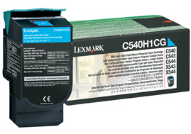 Lexmark originál toner C540H1CG, cyan, 2000str., return, high capacity, Lexmark C540, X543, X544, X