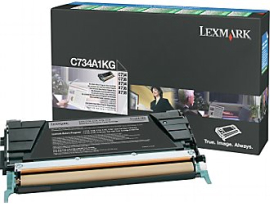 Lexmark originál toner C734A1KG, black, 8000str., return, Lexmark C734, C736, X734, X736, X738