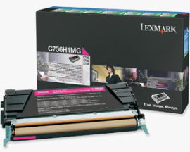 Lexmark originál toner C736H1MG, magenta, 10000str., return, high capacity, Lexmark C736, X736, X73
