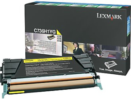 Lexmark originál toner C736H1YG, yellow, 10000str., return, high capacity, Lexmark C736, X736, X738