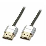 Lindy HDMI M/M 3m, Ultra High Speed+Eth, 4K@60Hz, HDMI 2.0, 18G, G pozl. kon., sivý, Slim, Cromo L41675