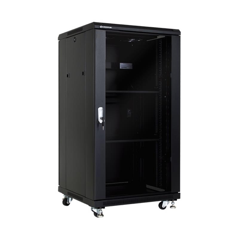 Linkbasic stojace skrine 19'' 22U 600x600mm - čierna (presklené dvere) NCB22-66-BAA-C