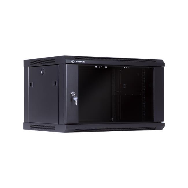 Waytex 37401M wandverdeler 19 inch 6 U met glazen deur, 600 x 450 mm, zwart Waytex 37401M wandverdeler 19 inch 6 U met glazen deur, 600 x 450 mm, zwart