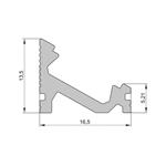 Lišta L XC15 45°/45° pre LED pásy,strieborná,1m LISTA L XC15 45/45