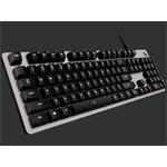 Logitech klávesnice Gaming G413, bílé podsvícení, US - stříbrná 920-008476