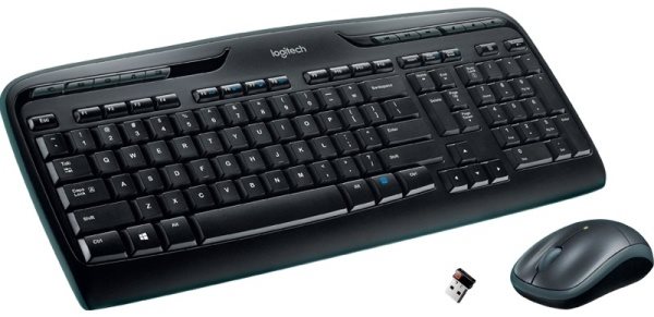 Logitech Sada klávesnica MK330, AAA, multimediál., 2.4 [Ghz], čierna, bezdrôtová, US, s bezdrôtovou 920-003999
