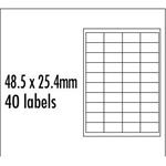Logo etikety 48.5mm x 25.4mm, A4, matné, červené, 40 etikiet, balené po 10 ks, pre atramentové a la 32253