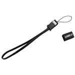 Logo USB kábel (2.0), USB A samec - microUSB samec, 0.3m, čierny, blister, pútko na fotoaparát/MP3