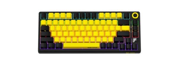 Lorgar KBP7075, Pro bezdrôtová mechanická herná klávesnica, Wireless 2.4 GHz/ BT 5.0, 75%, Displ., SK LRG-KBP7075W-YL-CS