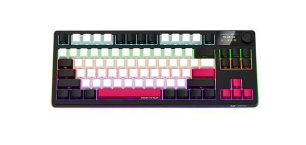 Lorgar KBP70TKLW, Pro bezdrôtová mechanická herná klávesnica, 2.4 GHz/ BT 5.0, Displej, multim. tlač LRG-KBP70TKLW-BK-CS