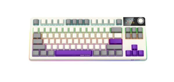 Lorgar KBP70TKLW, Pro bezdrôtová mechanická herná klávesnica, 2.4 GHz/ BT 5.0, Displej, multim. tlač LRG-KBP70TKLW-RT-CS